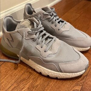 Men's Adidas Gray/ Gold Neutral Trainer Sneakers, Size:12